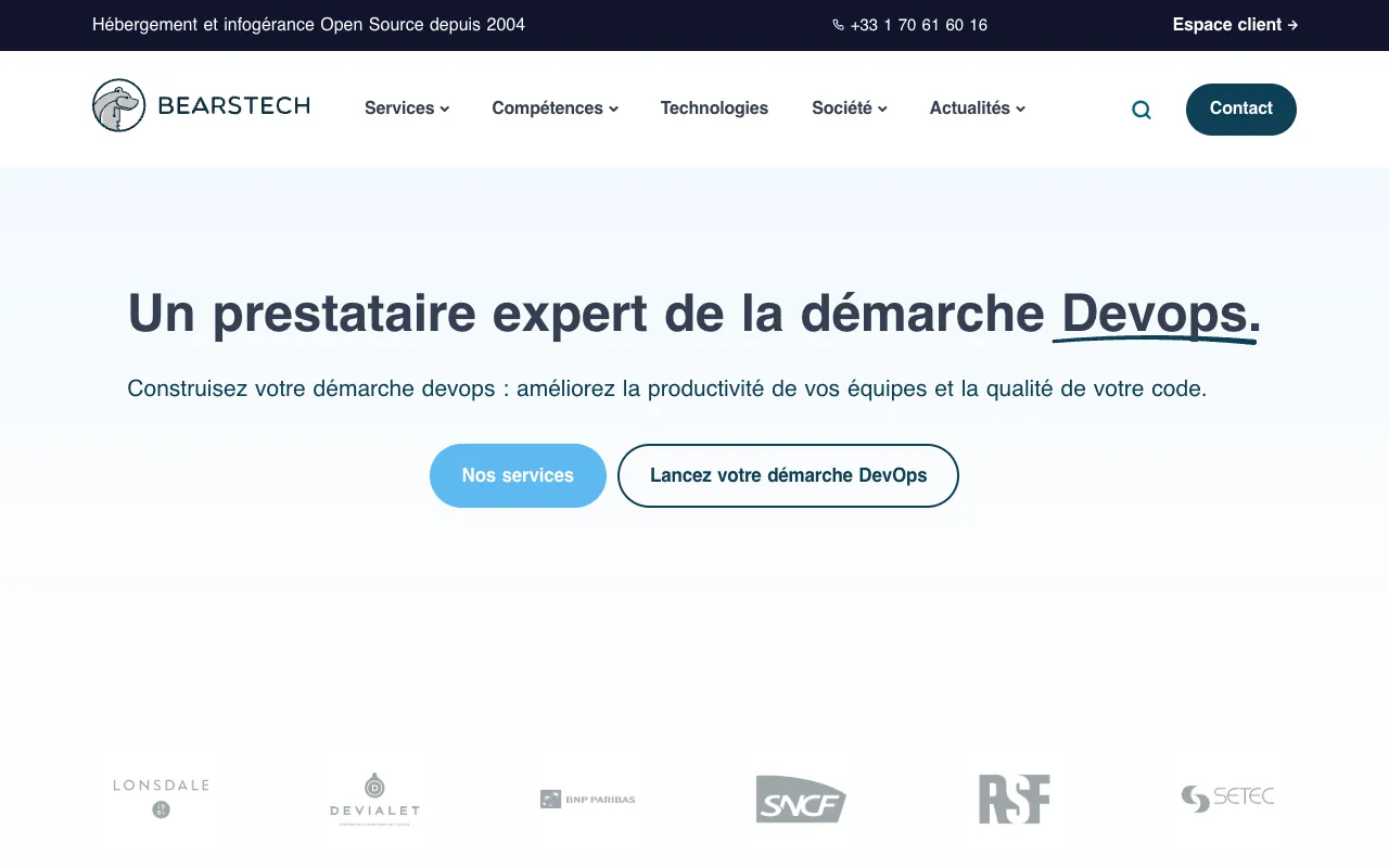 Page de l’offre sur le site de Bearstech