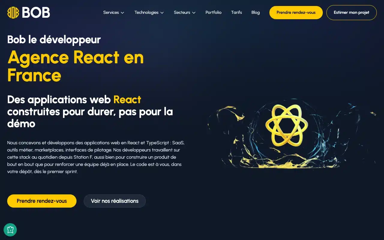 Page de l’offre sur le site de Bob le développeur