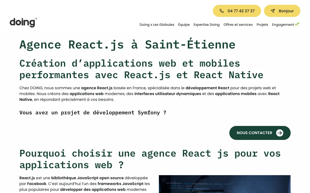 Page de l’offre sur le site de Doing
