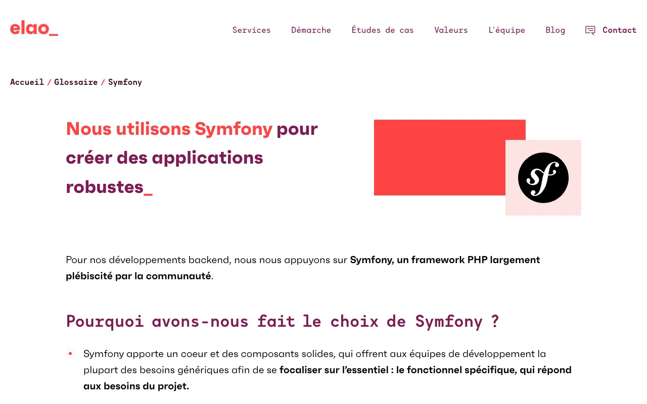 Page de l’offre sur le site d’Elao