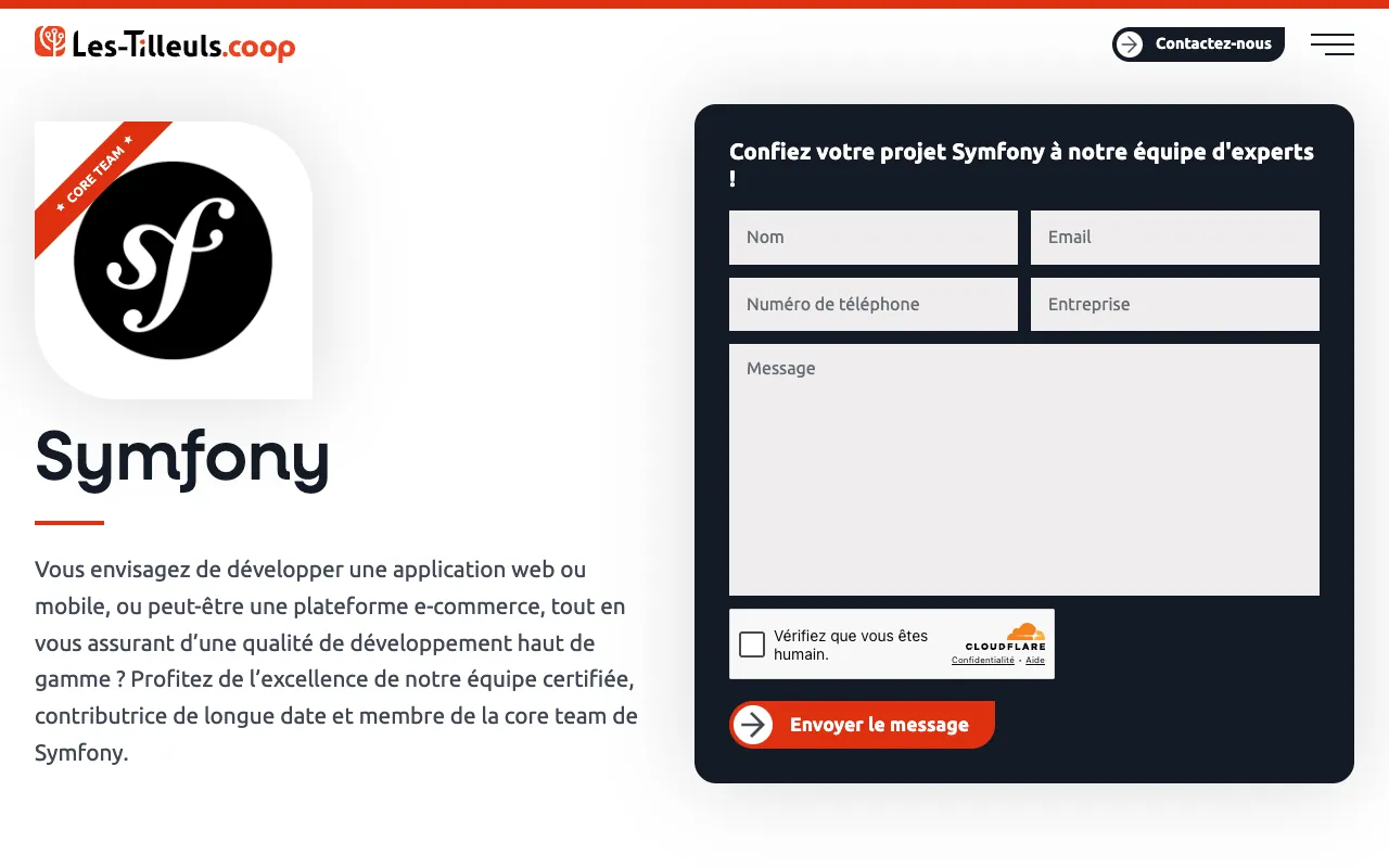 Page de l’offre sur le site de Les-Tilleuls.coop
