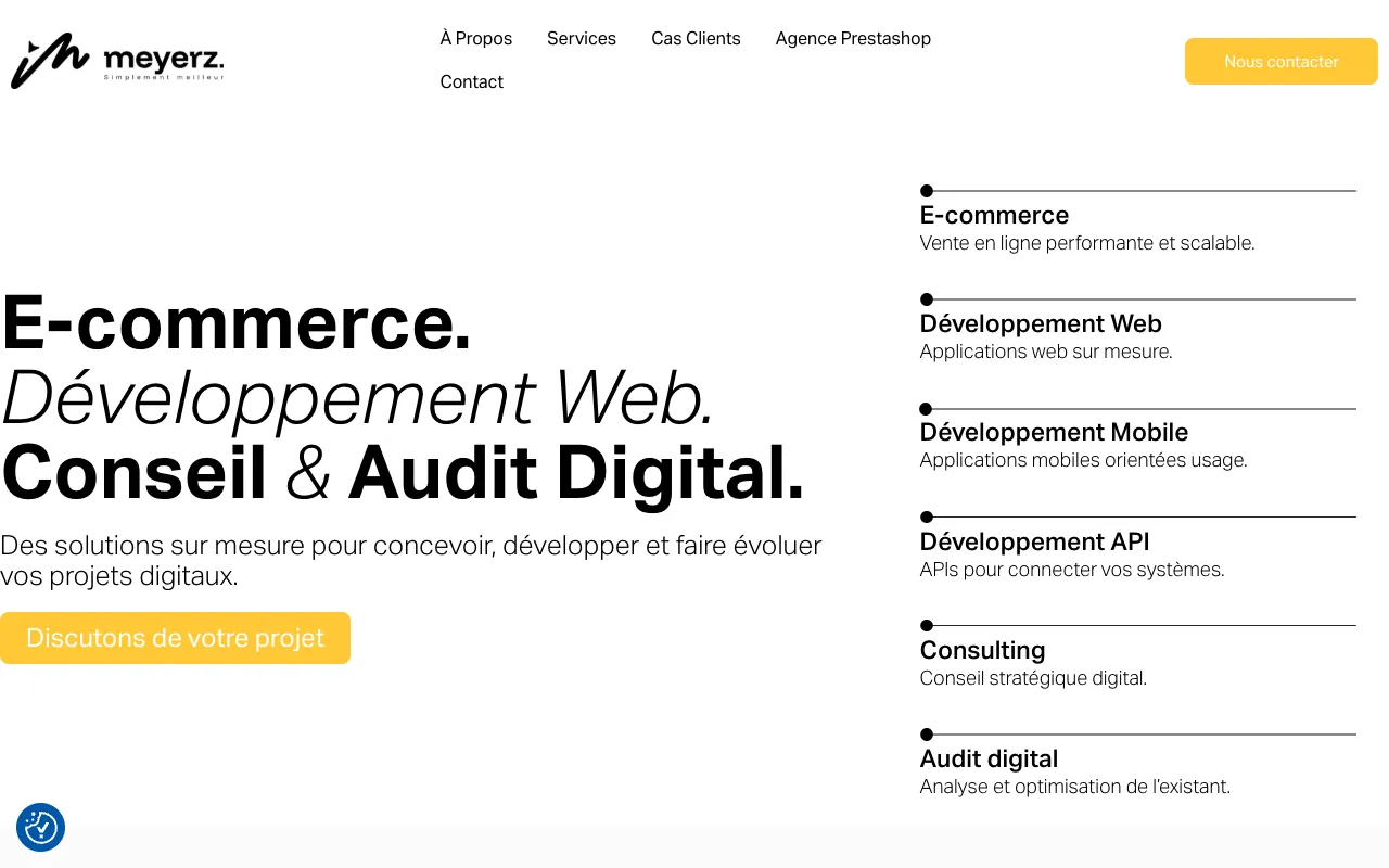 Page d’accueil du site de Meyerz