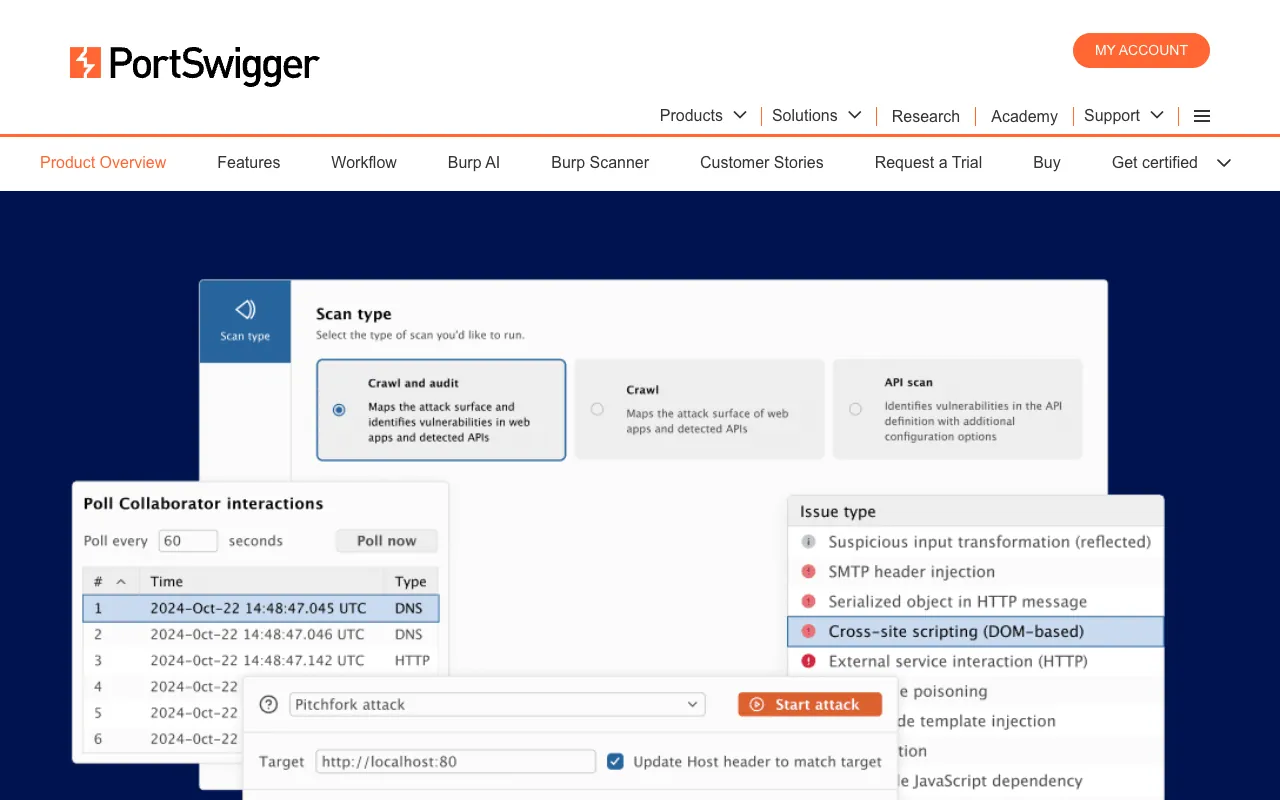 Page de l’offre sur le site de Burp Suite
