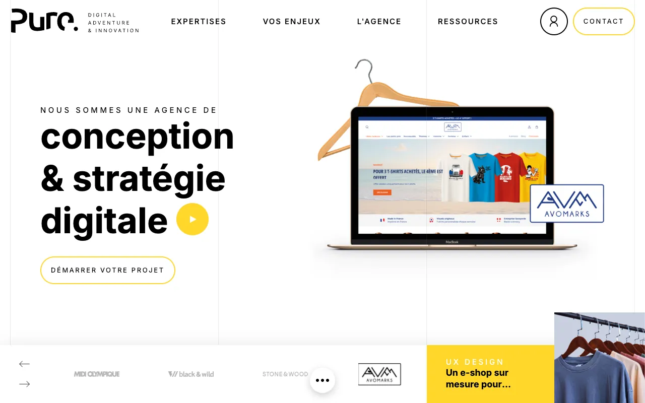 Page d’accueil du site de Pure illusion