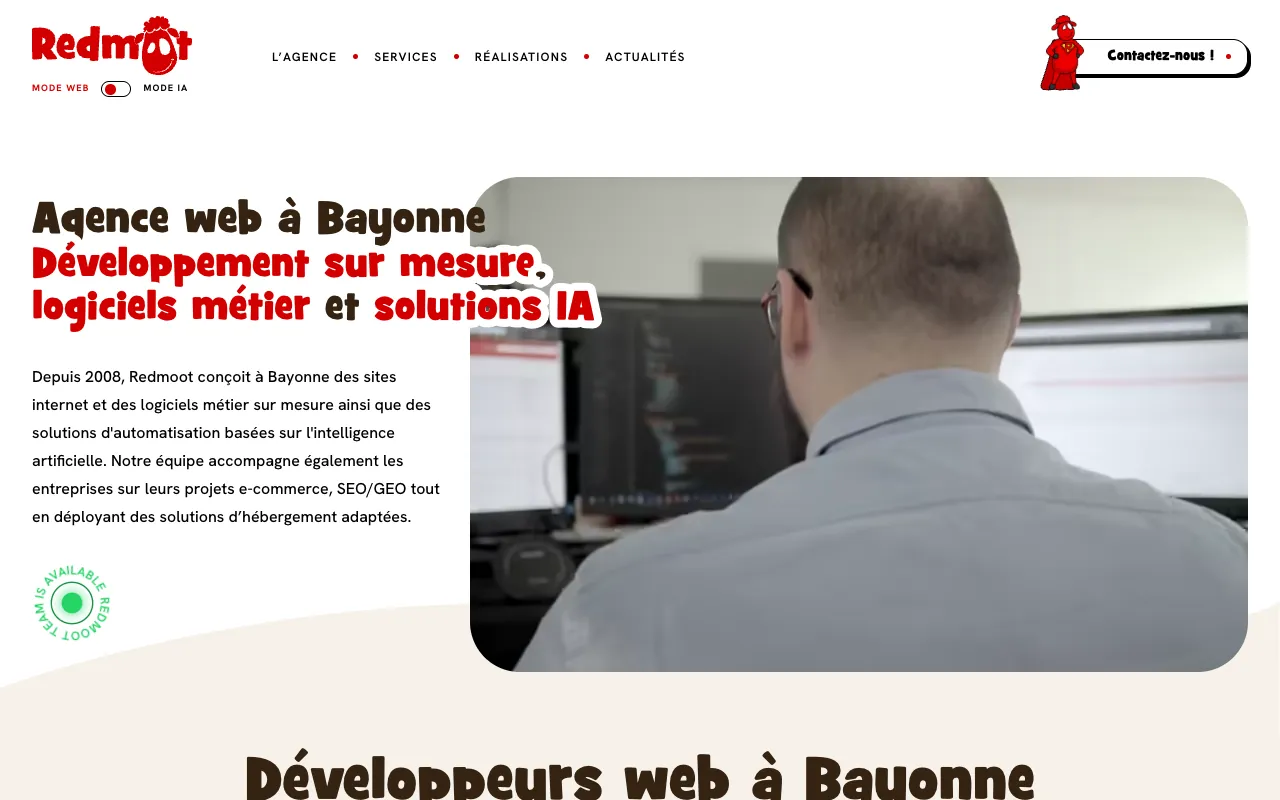 Page d’accueil du site de REDMOOT
